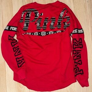 Victoria's Secret PINK winter Red Shirt